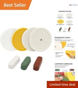 6" Buffing Polishing Wheels Cotton Set for Bench Grinder Tool Kit - 4PCS - Picture 1 of 8