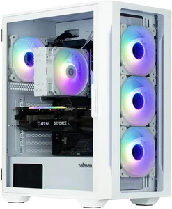 Zalman i3 Neo TG White Mid-Tower PC Case 4x Infinity Mirror AGRB Fans LIGHT USE - Picture 1 of 11