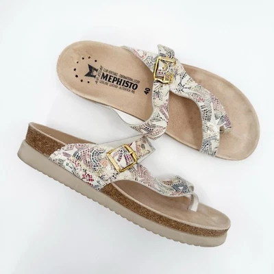 Sandálias Mephisto Helen tamanho 40 (10) Pompeia multiconforto biqueira de couro poste cortiça  - Imagem 1 de 4