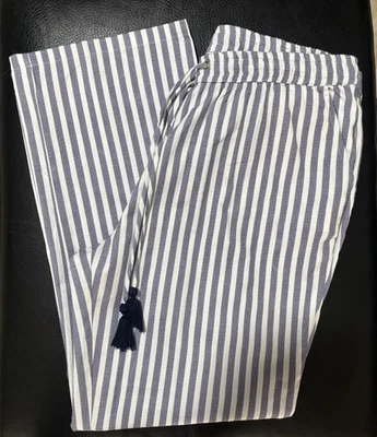Pantalones para mujer Caribbean Joe talla XL azul marino a rayas con cordón cintura nuevos sin etiquetas Foto 1 de 4