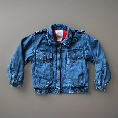 VTG 80s TIGER BAY Heavyweight Blue Denim Jeans Lined Insulated Youth Boys Sz M - Image 1 of 4