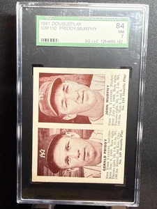 1941 DOUBLE PLAY #109/110 PRIDDY/MURPHY SGC 7 NM NEW YORK YANKEES - Bild 1 von 2