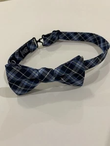 Chaps Kids Adjustable Bow Tie Blue Plaid Boys Dresswear - Picture 1 of 3