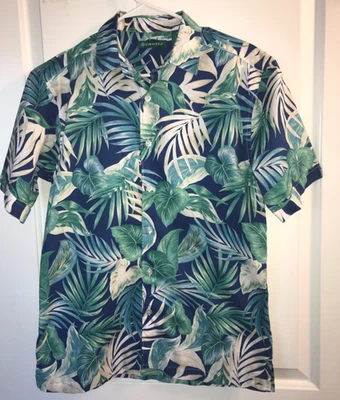 男式 Cubavera 小号短袖多色领纽扣衬衫 — 第 1/4 张图片