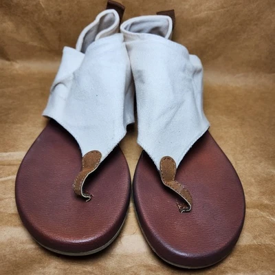 Sandalias de lona para mujer Maurices beige punta abierta talla 11M Foto 1 de 4