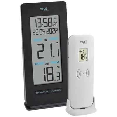 TFA Dostmann Buddy Funk-Thermometer digital Schwarz 30.3072.01 - Bild 1 von 4