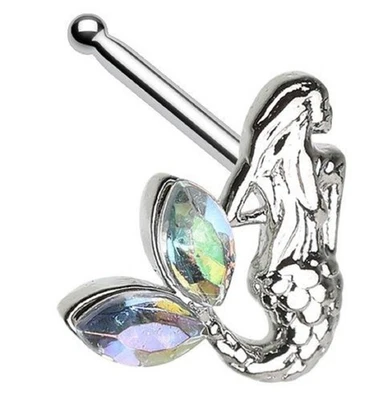 Nose Stud Mermaid Under the Sea Bone Rings 20g 1/4'' bar - Image 1 of 2