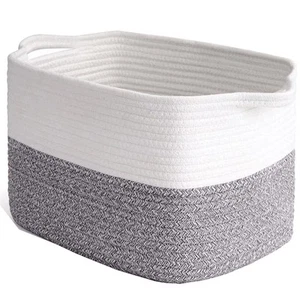 Cotton Rope Woven Basket 15“X10 X9” Gift Baskets empty, Large Storage Basket ... - Picture 1 of 6
