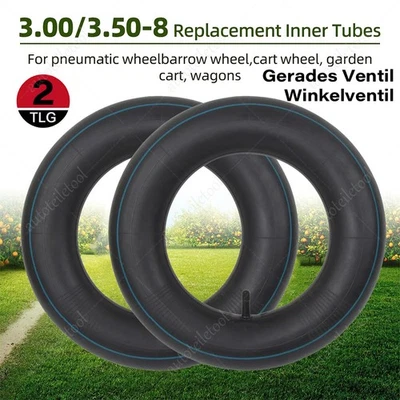 2x Reifen Schlauch Schubkarre 3.50-8 350-8 Schiebkarrenschlauch 3.00-8 WV, GV - Bild 1 von 4