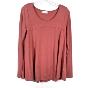 Altar’d State Swing-Bluse koralle pfirsichfarben Langarm hinten offen Spitzendetail Small S - Bild 1 von 6