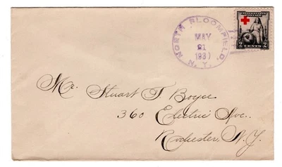 #702 Red Cross 1931 First Day Cover -  Unofficial u/o North Bloomfield NY - Image 1 of 2