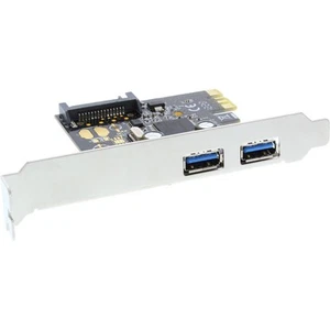 10x InLine Schnittstellenkarte 2xUSB 3.0 PCIe+SATA Strom +Low-Profile-Slotblech - Bild 1 von 2
