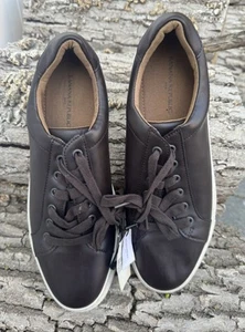 Banana Republic Mens Casual Sneaker Shoes Lace-Up Brown Leather Size 10 - Picture 1 of 7