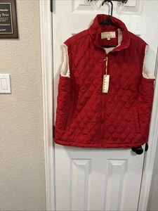 Croft & Barrow Womens Woven Quilted Vest Size 2XL Red Soft Casual & Stylish - Picture 1 of 3