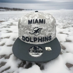 Miami Dolphins Hat 9Fifty "Arctic Camo" 2024 NFL Salute To Service Snapback H108 - Picture 1 of 9