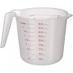 PP Plastic Measuring Cup, 32 oz, Clear - Picture 1 of 11