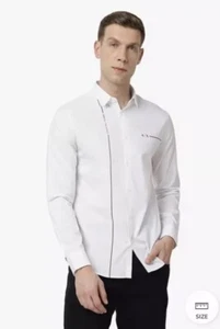 NWT, Giorgio Armani Shirt Cotton in White for Men, Size XL - Picture 1 of 6