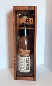 BOOKER’S Bourbon Uncut & Unfiltered Small Batch Wooden Box & Empty Bottle 2019 - Picture 1 of 7