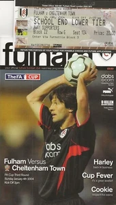 2003/04 Fulham v Cheltenham Town FA Cup 3rd Round Programme & Ticket - Picture 1 of 1