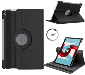 360 Rotating Leather Case Cover for Huawei MediaPad Models - Picture 1 of 7