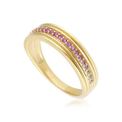 Anillo De Gradiente De Zafiro Rosa Y Blanco Caruso - Imagen 1 de 4