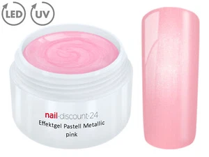 UV LED Farb Gel Pastell METALLIC PINK Effekt French Color Modellage NailArt Rosa - Bild 1 von 3