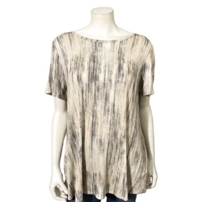 Top Lisa Rinna Gris Tostado Cruzado Espalda Abierta Manga Corta Talla-1X Foto 1 de 4