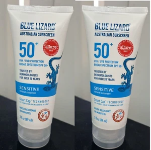 2x Blue Lizard Sensitive SPF 50+ Mineral Sunscreen Lotion, 3Fl Oz Each EXP 01/26 - Picture 1 of 2