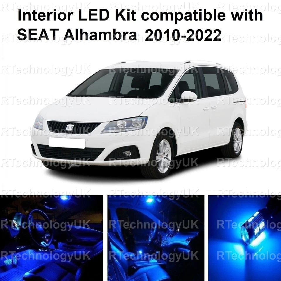 PREMIUM INTERIOR BLUE LED LIGHT KIT compatible with SEAT ALHAMBRA 7N 2010-2022 - Image 1 of 1