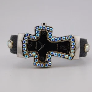 Geneva Platinum No:6136 Cross Shape Quartz Women's Watch Sz. 6 1/4" New Battery - Picture 1 of 10