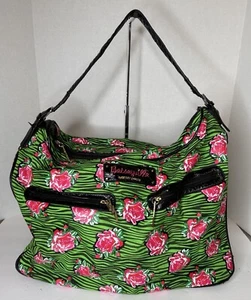 Vintage Betsey Johnson Reise Betseyville Weekender Seesack Rosen 20 x 15 - Bild 1 von 11