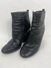 Tory Burch Size 6.5 M Leather Wedge Black Ankle Boot Bootie Heel