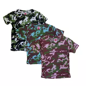 Boys Cotton T-Shirt, Camouflage Print Summer Causal Top for Unisex Kids - 2-7 Yr - Picture 1 of 11