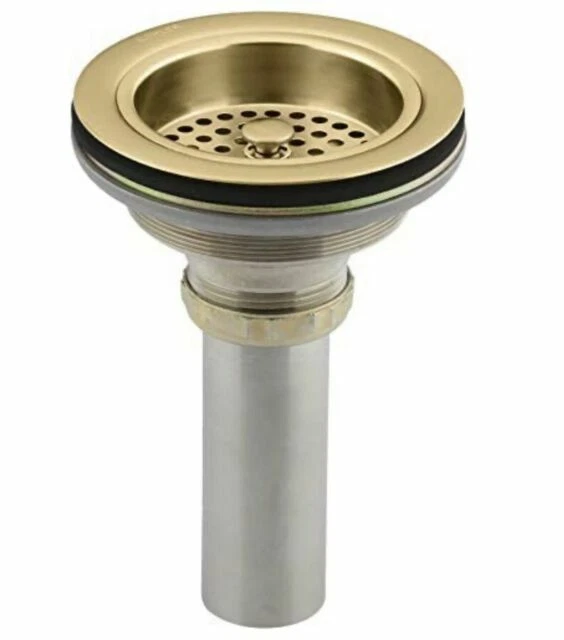 Kohler Duostrainer 3-1/2" Sink Drain Strainer with Tailpiece - Modern Brass (K-8801-2MB)