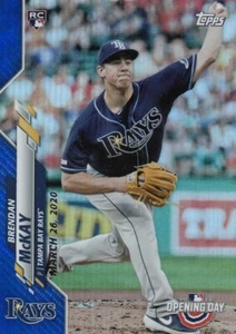 2020 Topps Opening Day BRENDAN MCKAY Rookie Blue Foil #1 Rays QTY Avail - Picture 1 of 1
