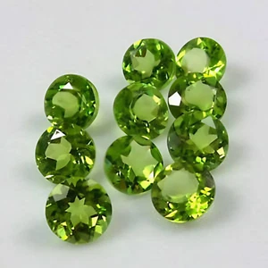 AAA++ Peridot 6mm Round Faceted Gemstones | 10 Pcs AAA++ Quality Natural Peridot - Picture 1 of 4