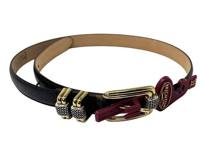 Cinturón de cuero texturizado negro Brighton Classics vintage, ¡NUEVO! Foto 1 de 4