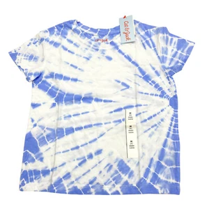 Cat & Jack Boys Size M 8 Crew Neck Short Sleeve T-Shirt Tie Dye Sky Blue Swirl - Picture 1 of 10