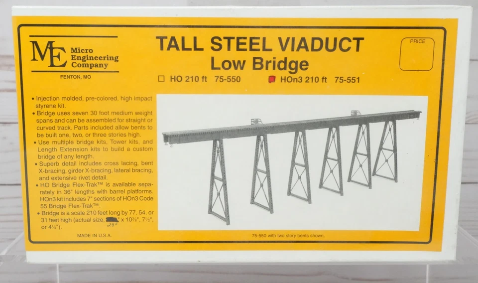 Micro Engineering 75-551, Tall Steel Viaduct Low Bridge, 210 Feet, HOn3 Scale - Image 1 of 3