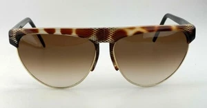 Solargenics Sunglasses Vintage Tortoise Snakeskin Gold Brow Made In Italy - Picture 1 of 8