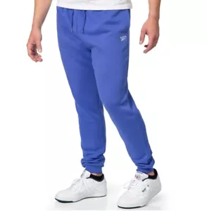 Reebok Joggers Uomo Identity Morbido Pile XXXL Blu Vector Tasche Laterali Nuovo con etichette - Foto 1 di 4