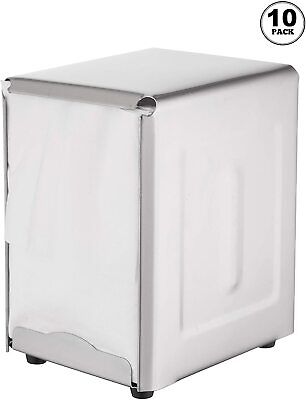 10 Pack - Commercial Low Fold Napkin Dispenser - Stainless Steel, Spring Loaded • 101.92£