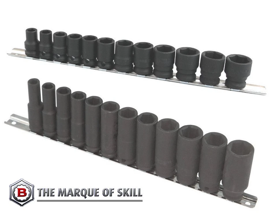 BRITOOL HALLMARK 3/8 INCH SQ DR DEEP AND SHALLOW IMPACT SOCKET SETS - Image 1 of 1