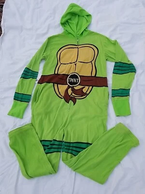 TMNT Teenage Mutant Ninja Turtle One Piece Green Hooded Pajamas, Costume No Size - Image 1 of 4