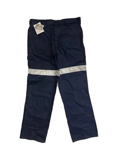Ritemate Light Weight Work Trousers Navy Reflective Leg Bands Safety Pants 97R - Imagen 1 de 6