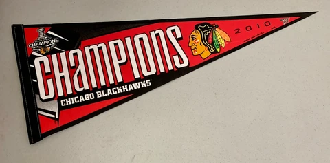 2010 Chicago Blackhawks Stanley Cup Champs Classic 12"x30" NHL Team Logo Pennant Cover