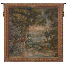 Framed 15th Century Landscape Wool and Cotton Wall Tapestry 