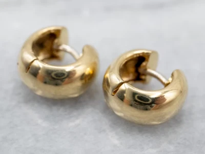 Solid 14K Yellow Gold Plated Women's Huggie Hoop Earrings - Image 1 of 4