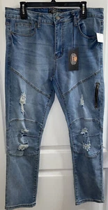 Fire & Rain Jeans Mens 34x30 Quality Clothing Premium Denim Skinny M8804MB Blue - Picture 1 of 10