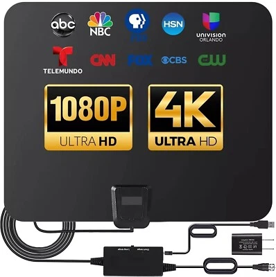 Amplificador de señal amplificada HDTV de 8000 millas antena de TV digital interior 4K HD 1080P Foto 1 de 4